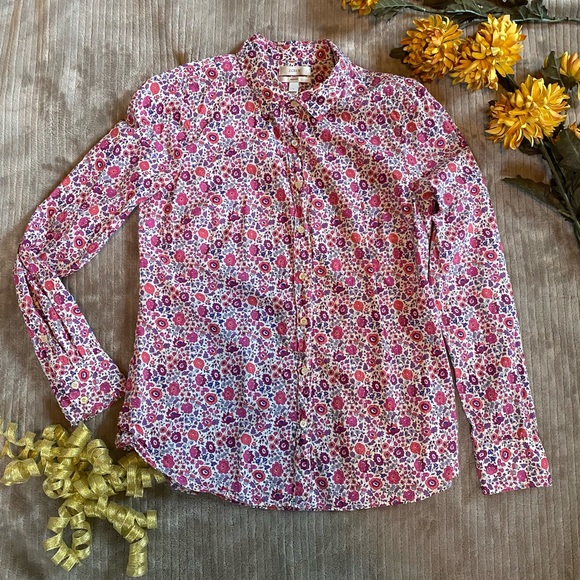 J Crew Perfect Floral button up blouse - Picture 1 of 3